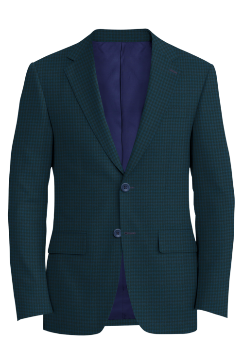 Kensington Blue Check Jacket in blue check fabric