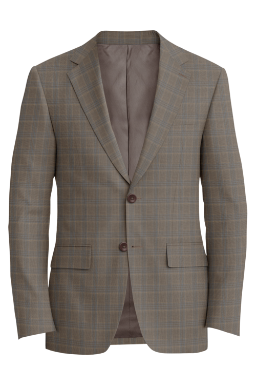 Reda Taupe Light Blue Track Check Jacket