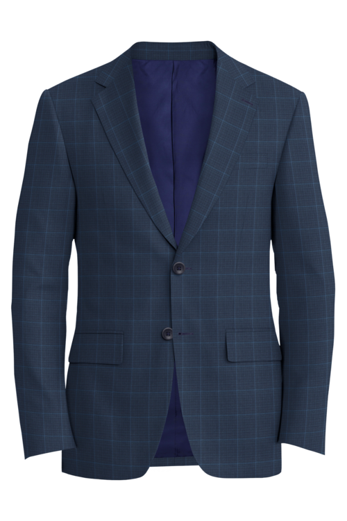 Lanificio di Lusso Navy Blue Birdseye Window Jacket in navy blue birdseye window fabric