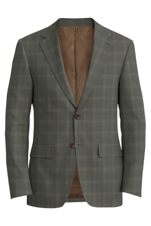 Reda Olive Taupe Shadow Plaid Jacket