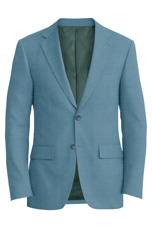 Guabello Teal Basketweave Jacket in teal basketweave fabric