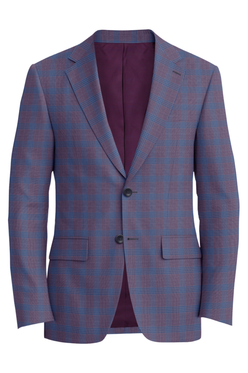 Reda Lavender Blue Track Plaid Jacket