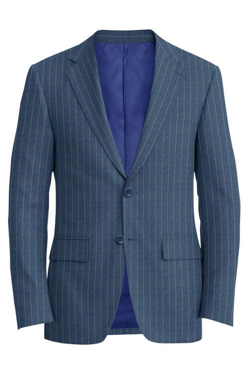 Guabello Blue Chalk Stripe Jacket in blue chalk stripe fabric