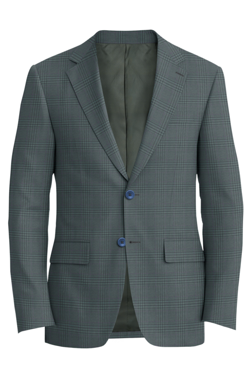 Lanificio di Lusso Sage Lavender Track Plaid Jacket in sage lavender track plaid fabric