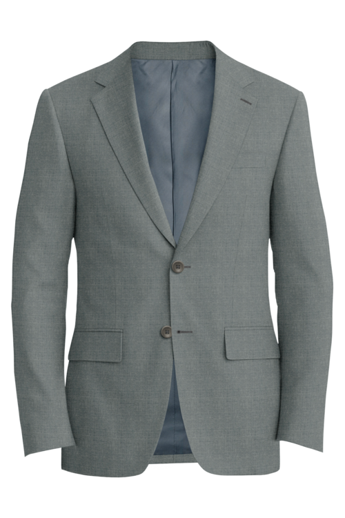 Kensington Light Grey Solid Jacket in light grey solid fabric