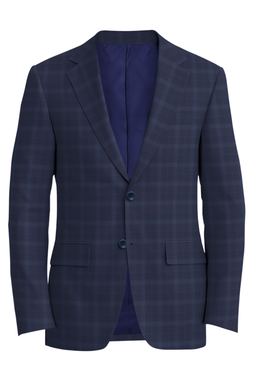 Reda Navy Blue Shadow Plaid Jacket
