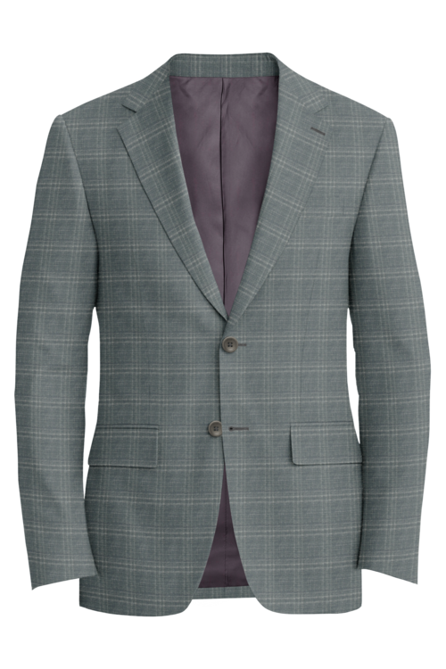 Guabello Grey Tonal Plaid Jacket in grey tonal plaid fabric