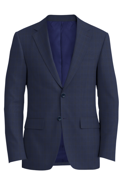 Reda Navy Brown Track Check Jacket