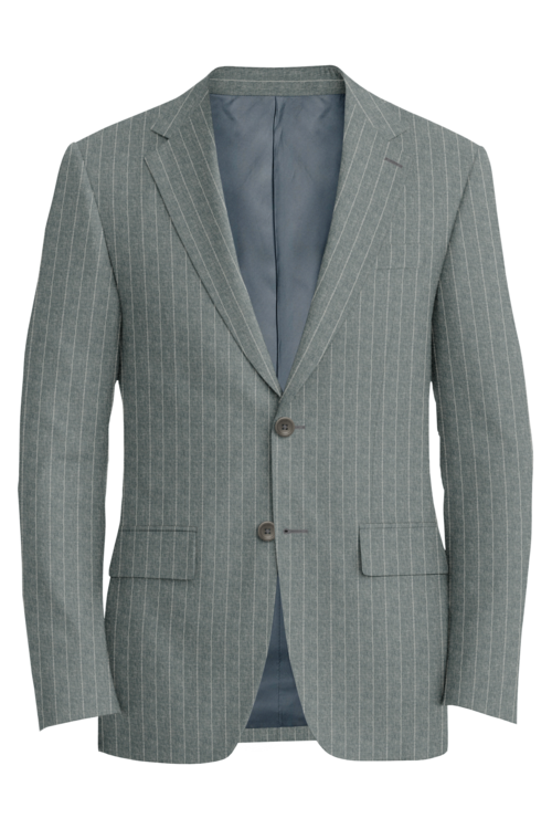 Guabello Light Grey Chalk Stripe Jacket in light grey chalk stripe fabric