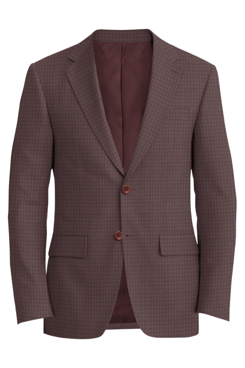Lanificio di Lusso Brick Mini Check Jacket in brick mini check fabric