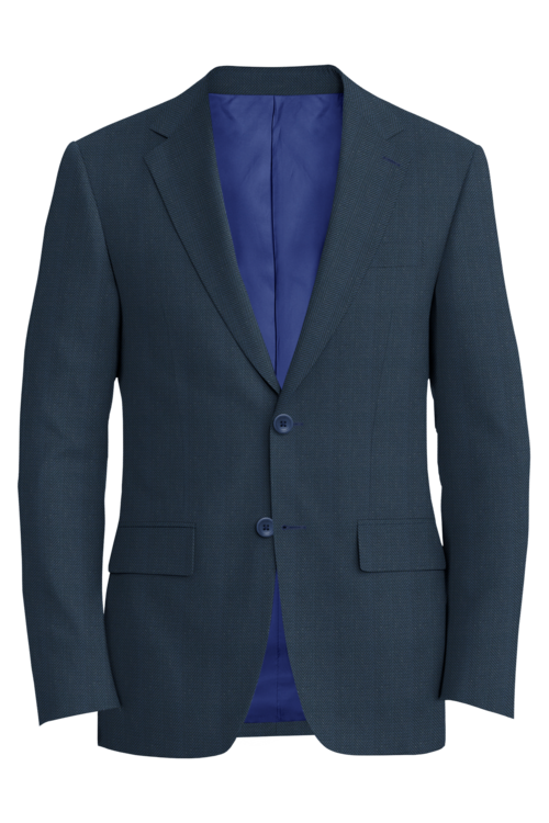 Kensington Blue Wide Herringbone Jacket in blue wide herringbone fabric