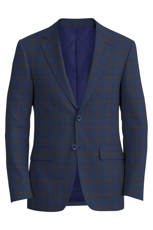 Lanificio di Lusso Royal Brown Window Check Jacket in royal brown window check fabric