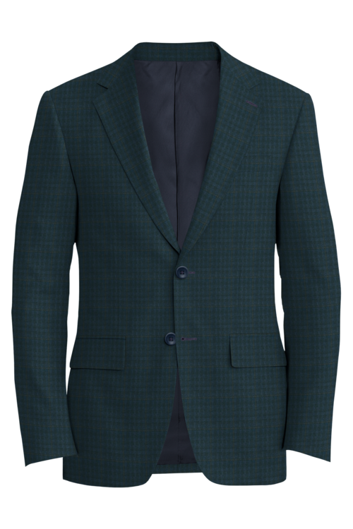 Kensington Dark Navy Tan Window Check Jacket in dark navy tan window check fabric