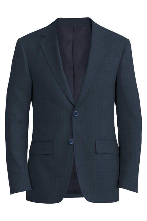 Lanificio di Lusso Dark Blue Basket Check Jacket in dark blue basket check fabric