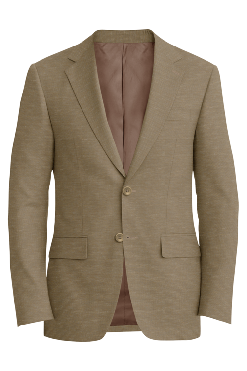 Guabello Tan Basketweave Jacket in tan basketweave fabric