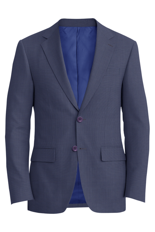 Lanificio di Lusso Purple Navy Mini Check Jacket in purple navy mini check fabric