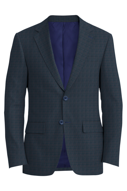 Kensington Blue Brown Houndstooth Jacket in blue brown houndstooth fabric