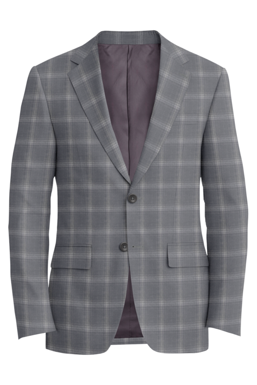 Reda Grey Silver Shadow Windowpane Jacket