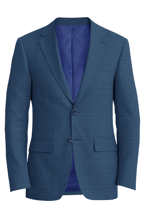 Guabello Blue Multi Check Jacket in blue multi check fabric