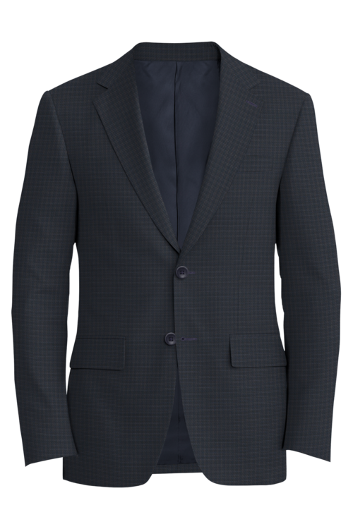 Lanificio di Lusso Navy Brown Basket Check Jacket in navy brown basket check fabric