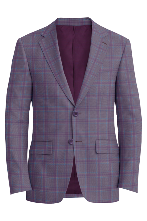Reda Lavender Light Blue Track Windowpane Jacket