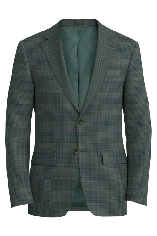 Kensington Green Glen Plaid Jacket in green glen plaid fabric