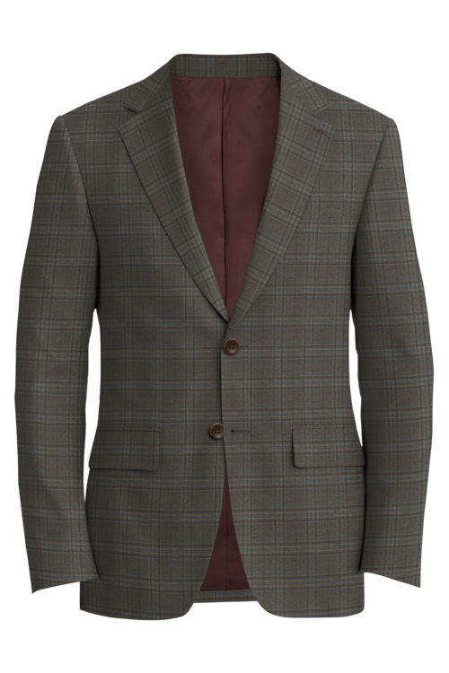 Kensington Tan Brown Plaid Jacket in tan brown plaid fabric