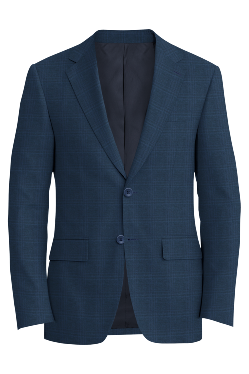 Guabello Navy Tonal Plaid Jacket in navy tonal plaid fabric