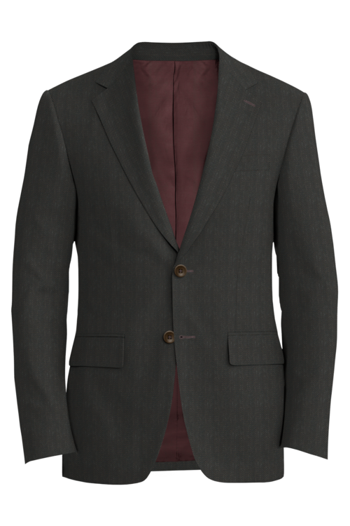 Kensington Brown Wide Herringbone Jacket in brown wide herringbone fabric