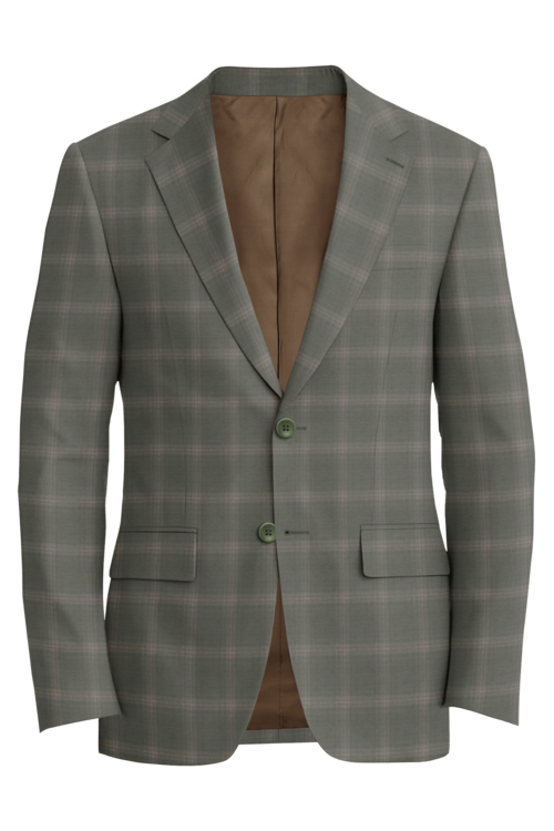 Reda Sage Tan Shadow Windowpane Jacket