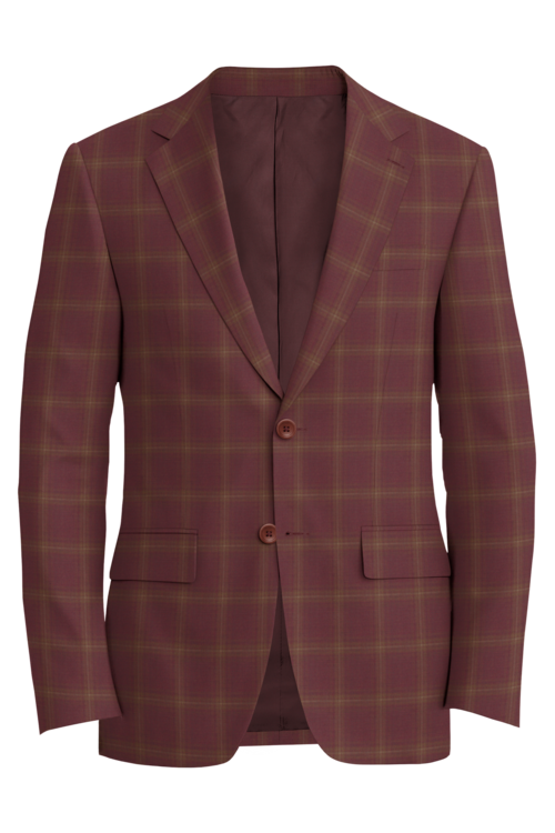 Reda Cayenne Brown Shadow Windowpane Jacket