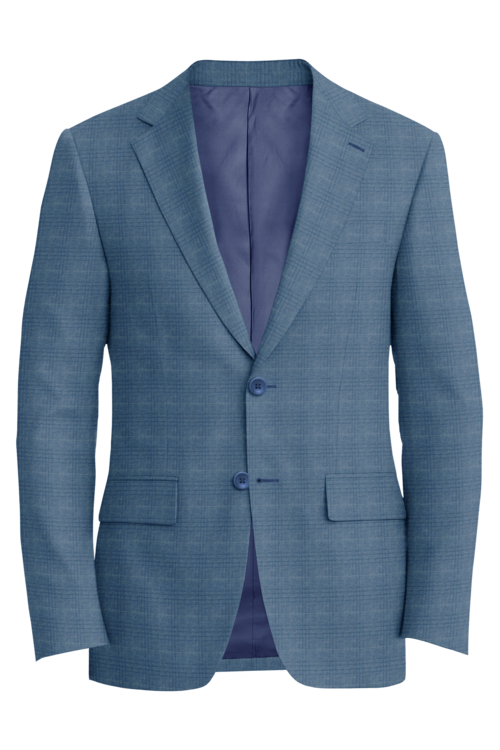 Guabello Light Blue Plaid Jacket in light blue plaid fabric