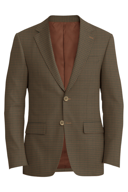 Kensington Tan Brown Houndstooth Jacket in tan brown houndstooth fabric