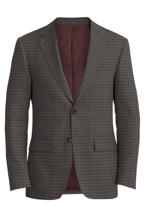 Lanificio di Lusso Brown Check Jacket in brown check fabric