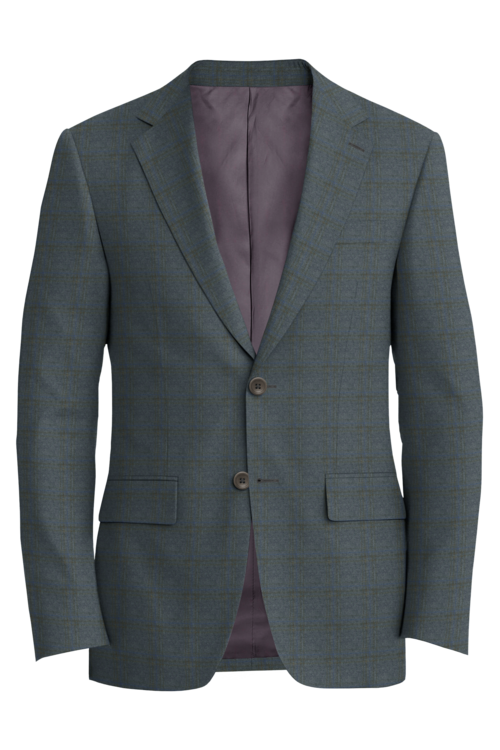 Kensington Grey Blue Check Jacket in grey blue check fabric