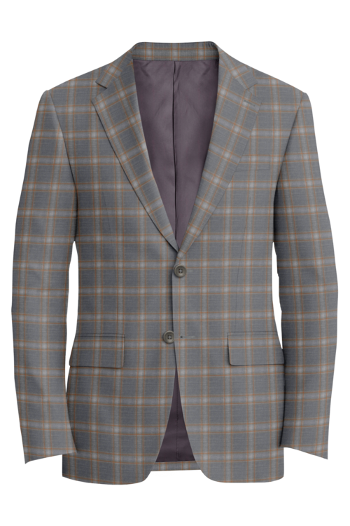 Reda Light Grey Orange Window Border Jacket
