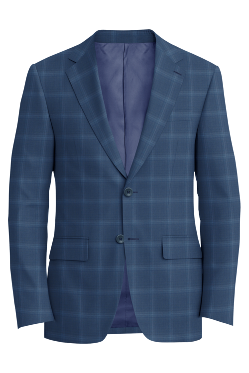Reda Blue Light Blue Shadow Windowpane Jacket