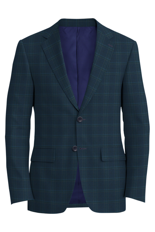 Kensington Navy Brown Plaid Jacket in navy brown plaid fabric