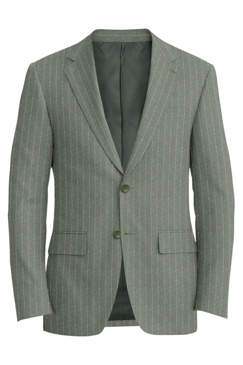 Guabello Olive Chalk Stripe Jacket in olive chalk stripe fabric