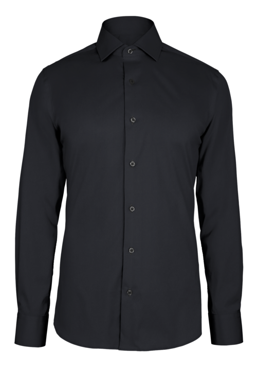 Black Solid Poplin custom shirt