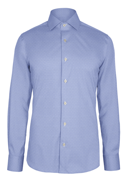 Blue Herringbone Dobby custom shirt — official long-sleeve visualization