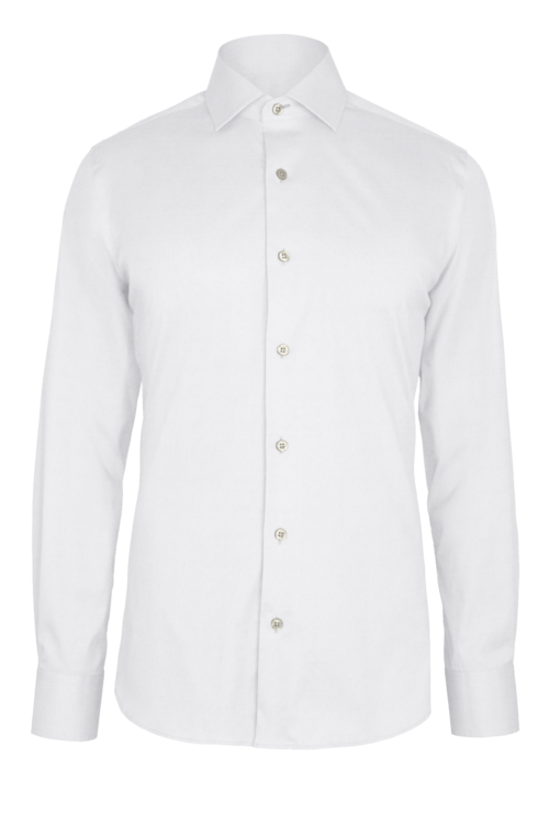 White Fine Twill custom shirt — official long-sleeve visualization