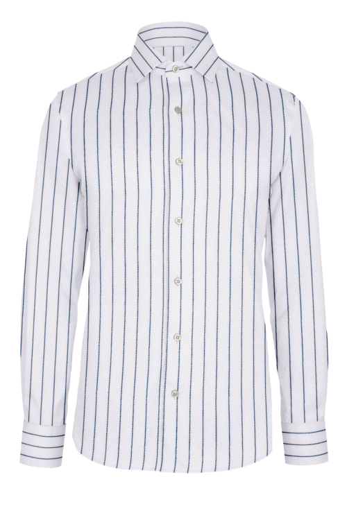 Navy Stripe custom shirt — official long-sleeve visualization