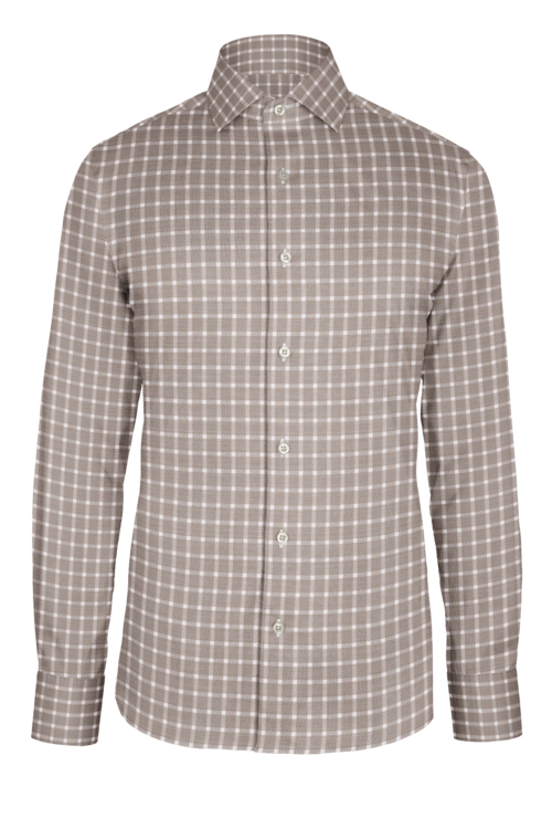 Tan Sport Dobby custom shirt — official long-sleeve visualization