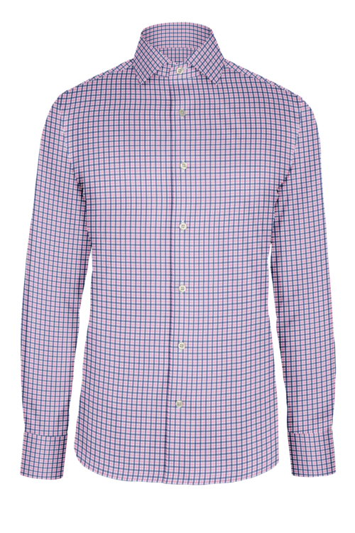 Pink Navy Plaid custom shirt