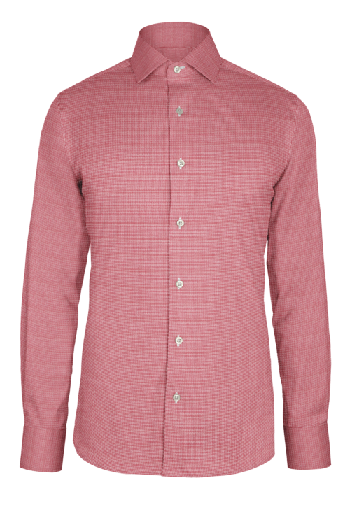 Red Basket Weave Dobby custom shirt — official long-sleeve visualization