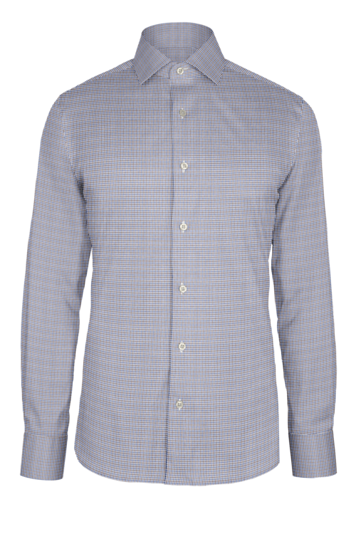Blue Brown Mini Tattersall custom shirt — official long-sleeve visualization