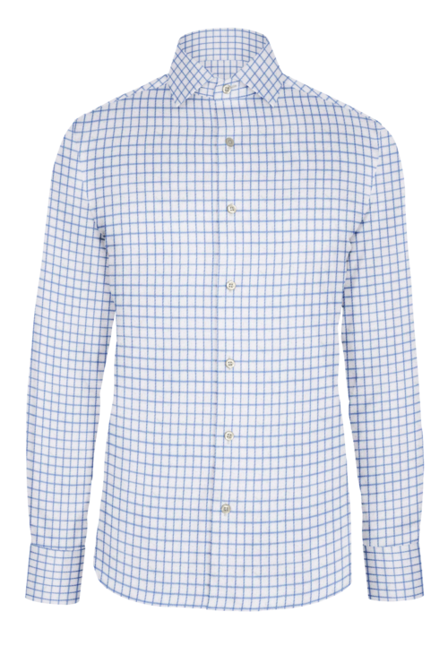 Sky Blue Graph Check custom shirt — official long-sleeve visualization