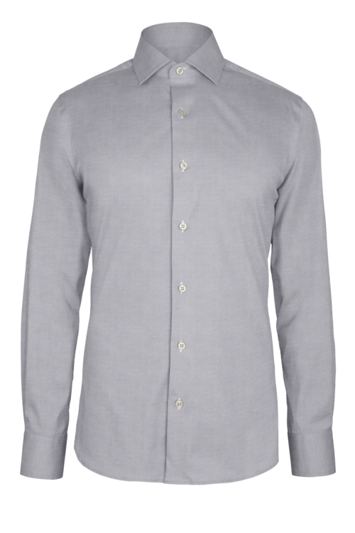 Light Grey Fine Twill custom shirt — official long-sleeve visualization