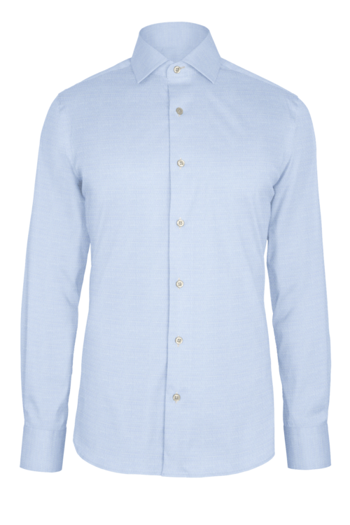 Light Blue Micro Diamond Dobby custom shirt — official long-sleeve visualization
